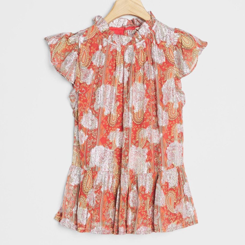 Anthropologie Vanna Shimmer Blouse